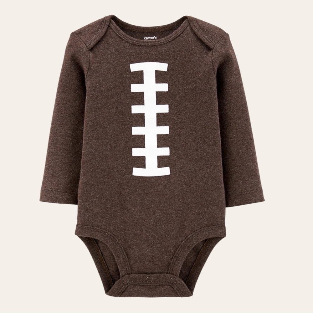 Carter's Baby Football Original Long Sleeve Bodysuit Size 6 Months EUC